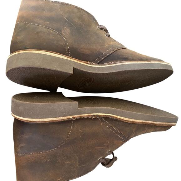 Clarks Mens Bushacre Brown Leather Distressed Chukka Boots size 9.5 NWOB main image 10